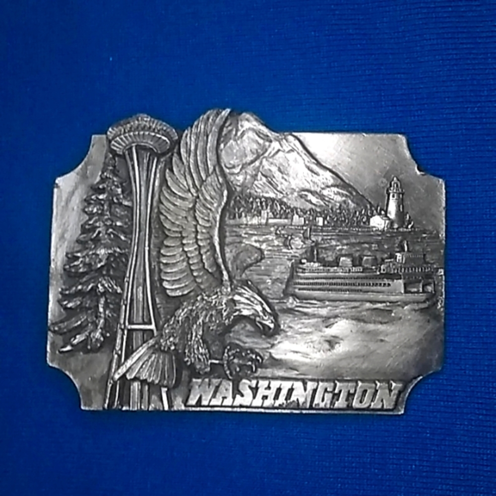Vintage 1988 Siskiyou Washington State Pewter Buckle (P35)